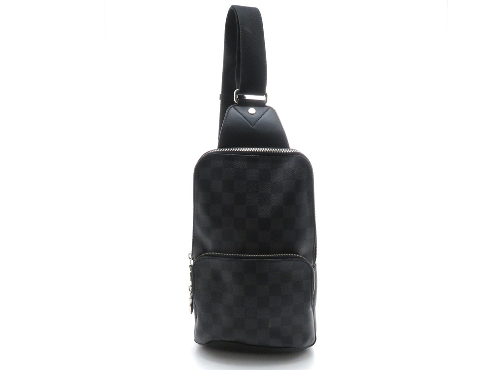 LOUIS VUITTON Avenue Sling Bag Body Damier Graphite Black